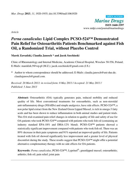 perna canaliculus pcso-524|(PDF) Perna canaliculus Lipid Complex PCSO.